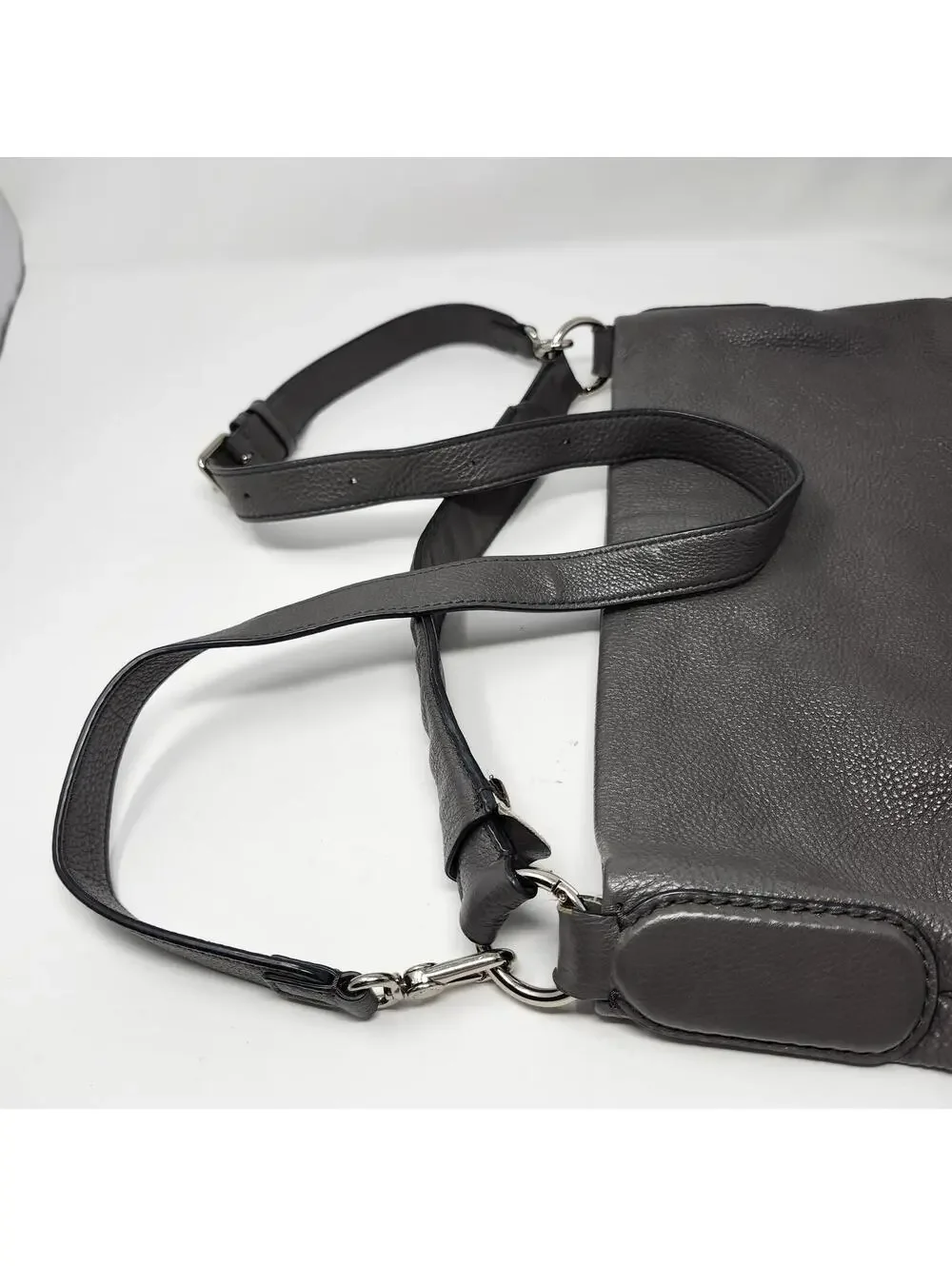 Marc by Marc Jacobs Gray Pebbled Leather Hobo Shoulder Bag